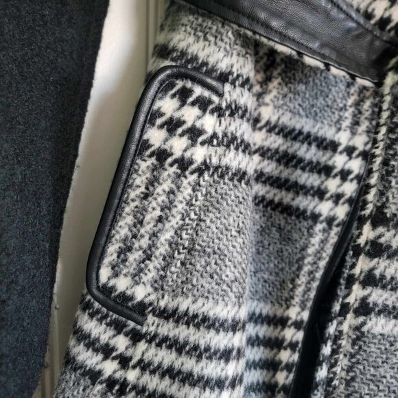 NWOT Women's Guess Wool Plaid Houndstooth Coat Size Small - Picture 7 of 14